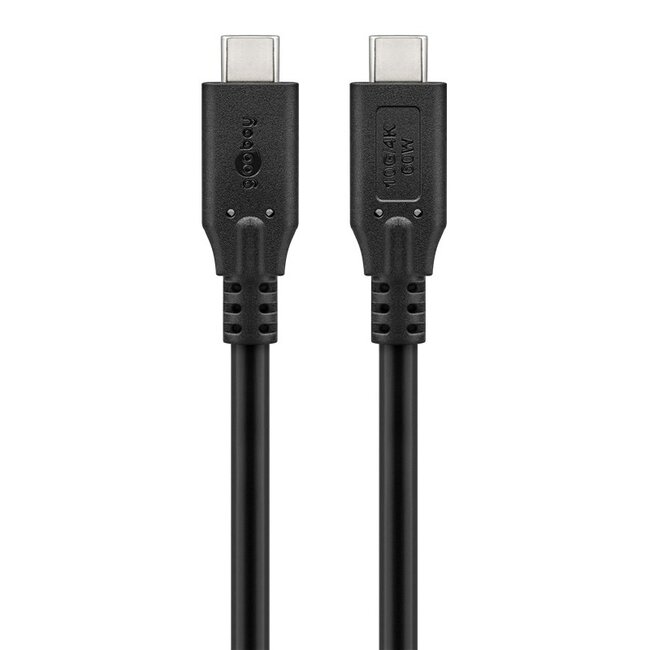 USB-C kabel | USB3.1 10 Gbps | PD 60W | 4K 60Hz | zwart | 1 meter