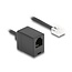 Delock Telephone Cable / Coiled Cable RJ11 plug to RJ11 jack black 2 m