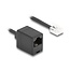 Delock Telephone Cable / Coiled Cable RJ11 plug to RJ45 jack black 2 m