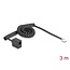 Delock Telephone Cable / Coiled Cable RJ11 plug to RJ11 jack black 3 m