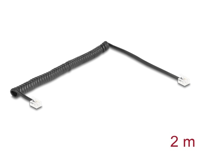 DeLOCK 90202 telefoonkabel 2 m Zwart