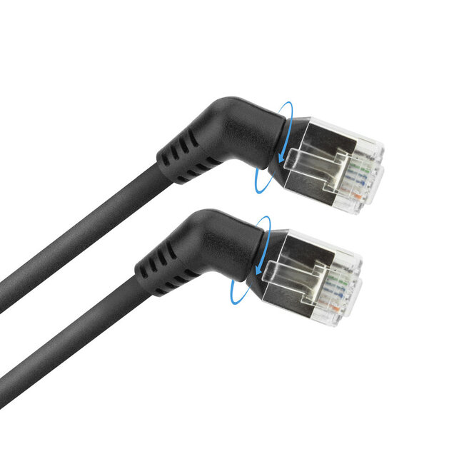 UFTP CAT6a slimline netwerkkabel | 360° draaibaar | zwart | 3 meter