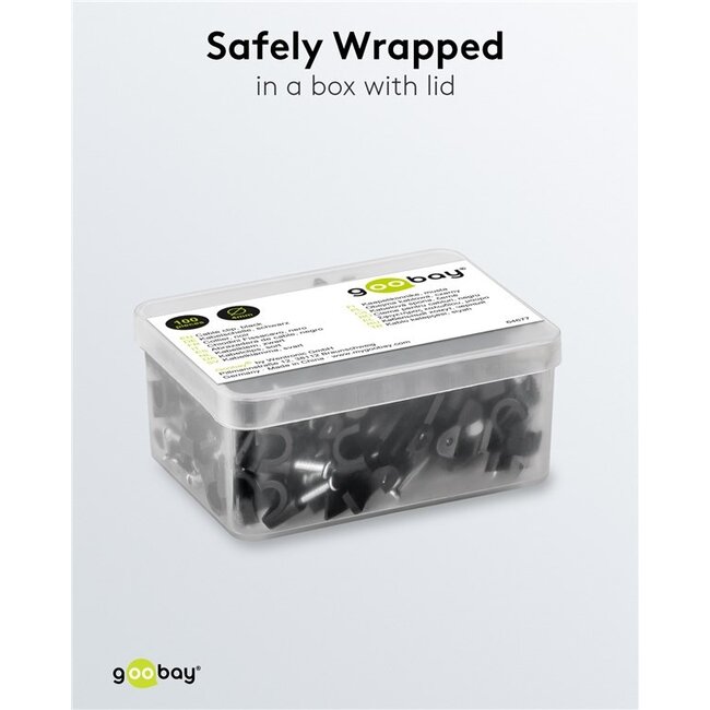 Goobay kabelklemmen met spijker | max. 4mm | 100 stuks | zwart