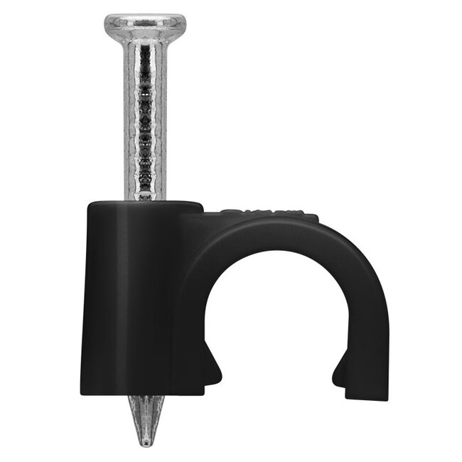 Goobay kabelklemmen met spijker | max. 6mm | 100 stuks | zwart