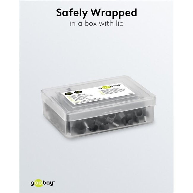 Goobay kabelklemmen met spijker | max. 6mm | 100 stuks | zwart