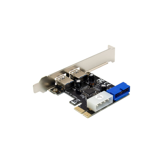InLine® 2+2ports USB 3.2 Gen.1 host controller, PCIe, with SATA power and LP bracket