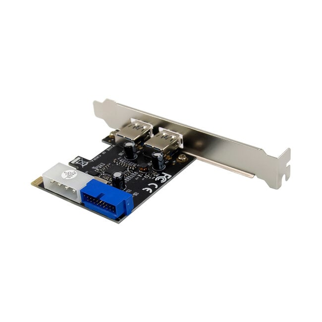 InLine® 2+2ports USB 3.2 Gen.1 host controller, PCIe, with SATA power and LP bracket