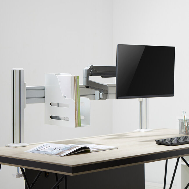 InLine® Slatwall table mount, panel aluminium 1m incl. 2 pillars, 0.43m