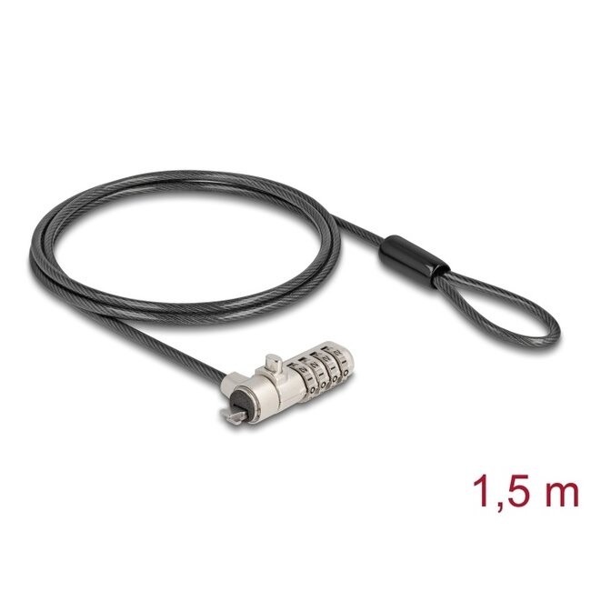 Navilock Laptop Security Cable with Combination Lock for HP Nano slot - Carbon steel cable