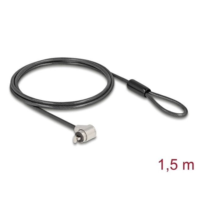 Navilock Laptop Security Cable with Key Lock for standard Kensington slot - short locking head