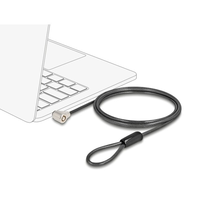 Navilock Laptop Security Cable with Key Lock for standard Kensington slot - short locking head