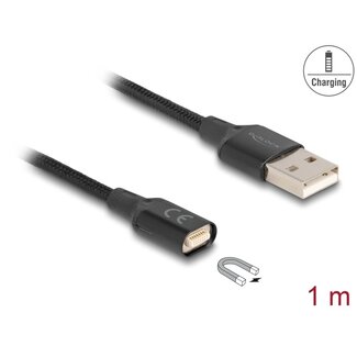 DeLOCK Delock Magnetic USB Charging Cable black 1 m