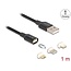 Delock Magnetic USB Charging Cable Set for 8 Pin Lightning™ / Micro USB / USB Type-C™ black 1 m