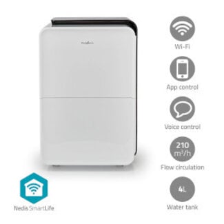 Nedis SmartLife Luchtontvochtiger | Wi-Fi | 30 l/Dag | Ontvochtiging / Continu / Was drogen / Ventilatie | Android™ / IOS | Regelbare hygrostaat | 210 m³/h