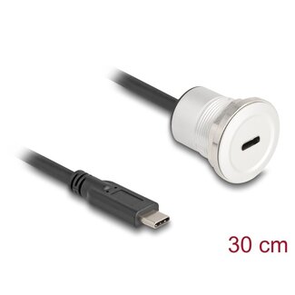 DeLOCK Delock USB 10 Gbps Type-C™ built-in female with cable plug 30 cm aluminium