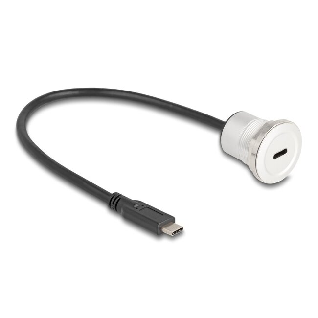 Delock USB 10 Gbps Type-C™ built-in female with cable plug 30 cm aluminium