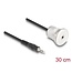 Delock Stereo 3.5 mm 3 pin built-in female with cable male 30 cm aluminium