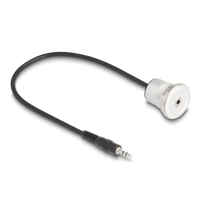 Delock Stereo 3.5 mm 3 pin built-in female with cable male 30 cm aluminium