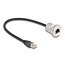 Delock RJ45 built-in jack with cable plug Cat.5e STP 30 cm aluminium