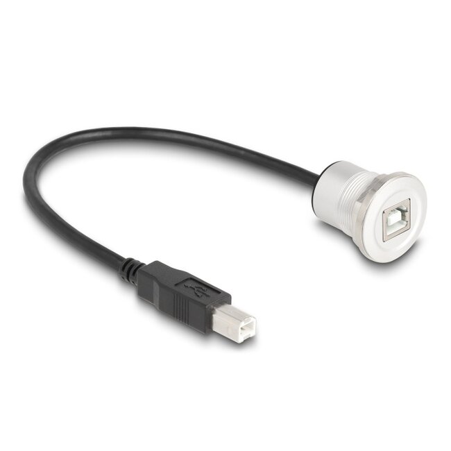 Delock USB 2.0 Type-B built-in female with cable plug 30 cm aluminium