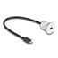Delock USB 2.0 Micro-B built-in female with cable plug 30 cm aluminium