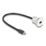 Delock USB 2.0 Mini-B built-in female with cable plug 30 cm aluminium