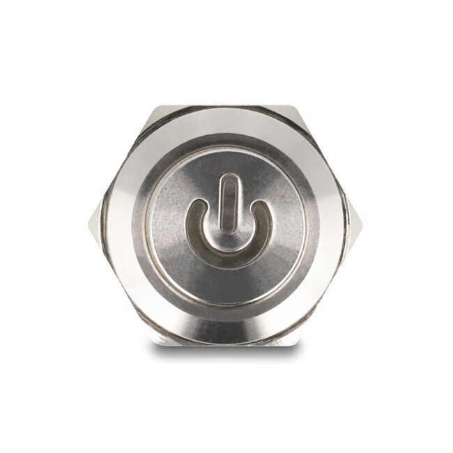 Delock Push Button for Installation 12 mm 4 x solder connection LED red power symbol