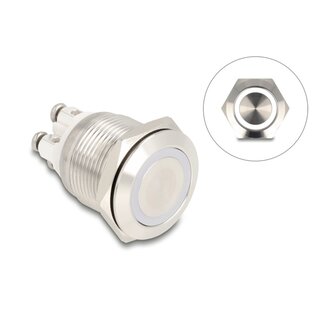 DeLOCK Delock Push Button for Installation 19 mm 4 x Screw Terminal LED white