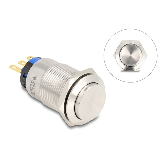 Delock Push Button for Installation 19 mm 3 x solder connection