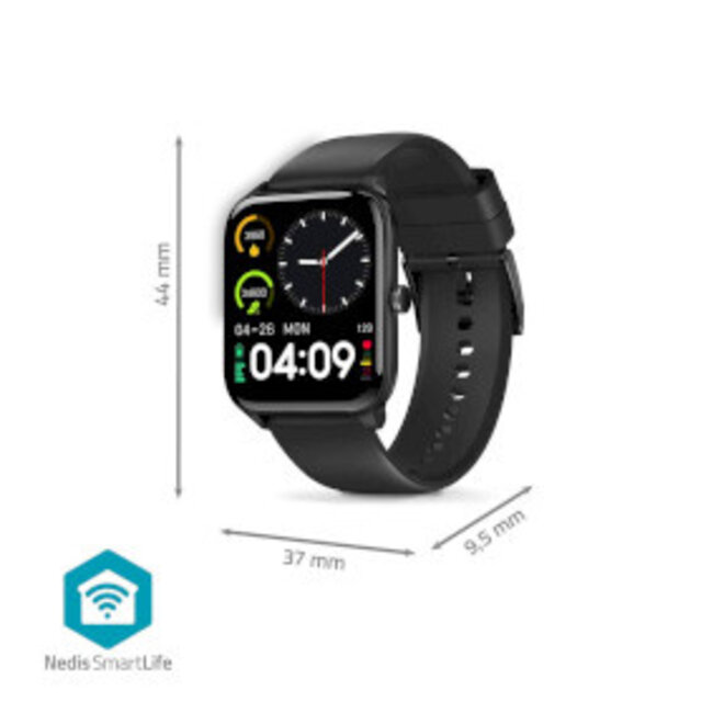 SmartLife-horloge | LCD | IP68 | Maximale gebruiksduur: 14400 min | Android™ / IOS | Zwart
