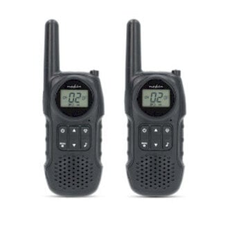 Nedis Walkie talkie Set | 2 Handsets | Tot 10 km | Frequentiekanalen: 8 | PTT / VOX | tot 3 uur | Koptelefoonoutput | Zwart