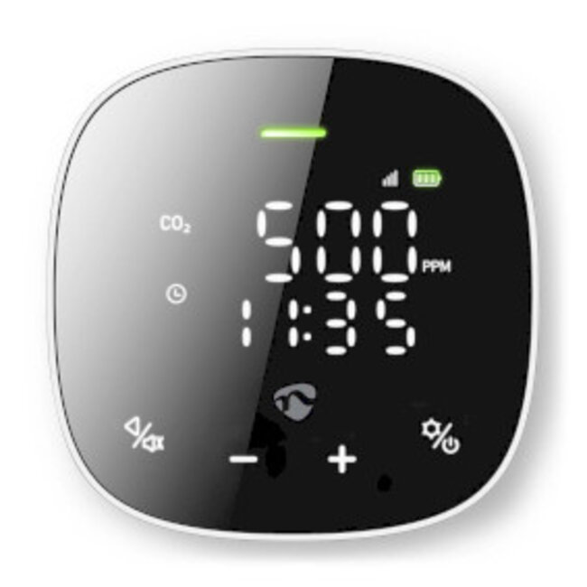 SmartLife Luchtkwaliteitsmonitor | Wi-Fi | Inclusief display | Koolstofdioxide (CO2) / Temperatuur / Vochtigheid | Android™ / IOS | Wit / Zwart