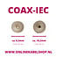 Coax IEC (m) - MCX (v) adapter kabel | RG174 | 50 Ohm | 0,20 meter