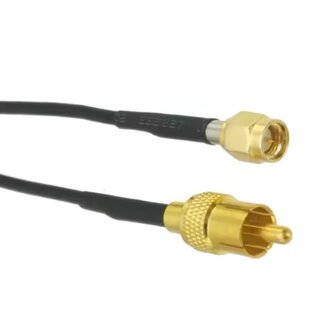 Universal SMA (m) - Tulp RCA (m) adapter kabel | RG174 | 50 Ohm | 0,20 meter