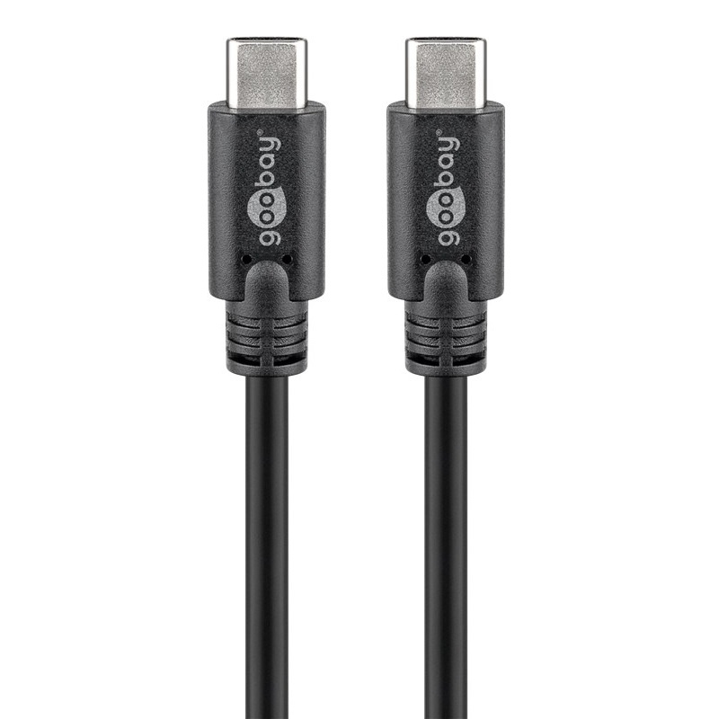 Goobay USB-C naar USB-C kabel - USB3.0 - tot 20V/3A / zwart - 2 meter