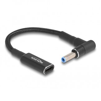 DeLOCK USB-C naar HP en Compaq notebook laadadapter | 4,5 x 2,8mm (met pin) | 0,15 meter