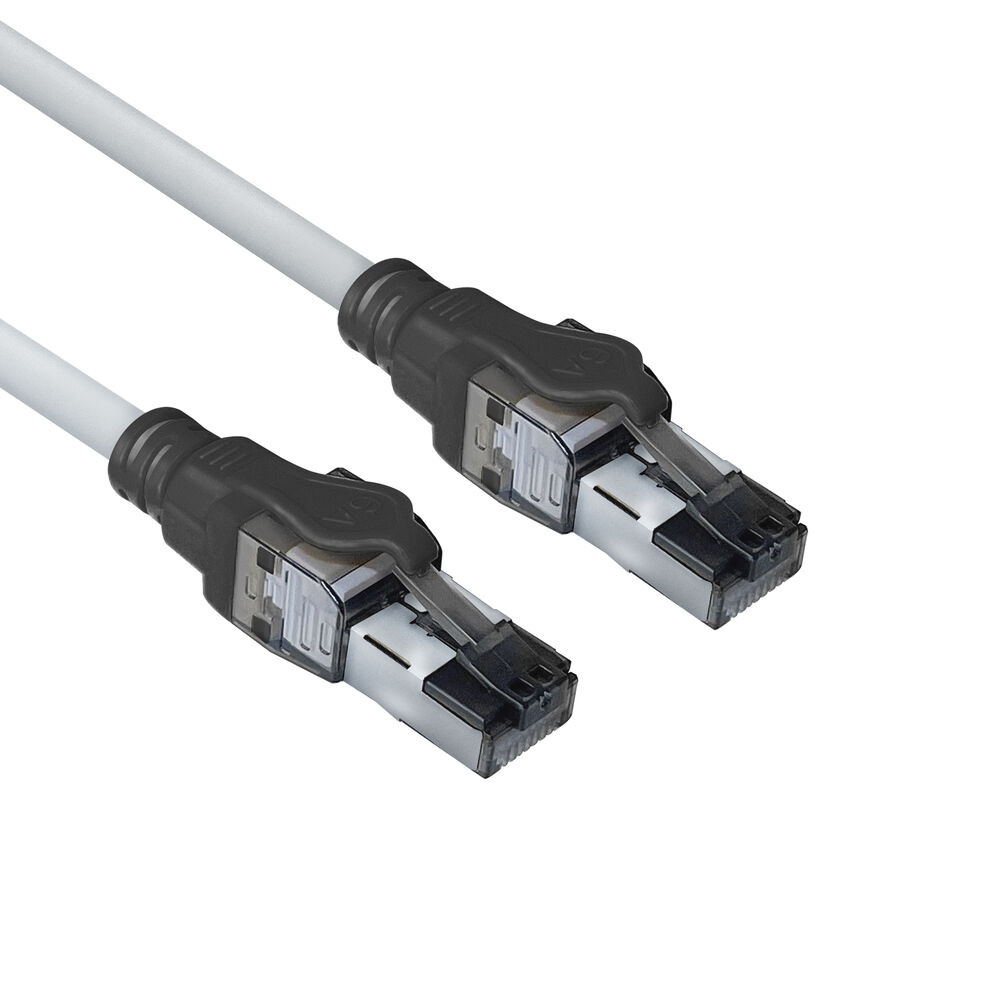 ACT FB4001 S/FTP CAT6A IDC 4PPoE / PoE++ 100W LSZH Patchkabel | Snagless | RJ45 connectoren | Grijs | 1 meter