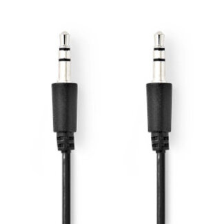 Nedis Stereo-Audiokabel | 3,5 mm Male | 3,5 mm Male | Vernikkeld | 1.00 m | Rond | Zwart | Label