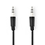Stereo-Audiokabel | 3,5 mm Male | 3,5 mm Male | Vernikkeld | 1.00 m | Rond | Zwart | Label
