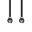 Stereo-Audiokabel | 3,5 mm Male | 3,5 mm Male | Vernikkeld | 1.00 m | Rond | Zwart | Label