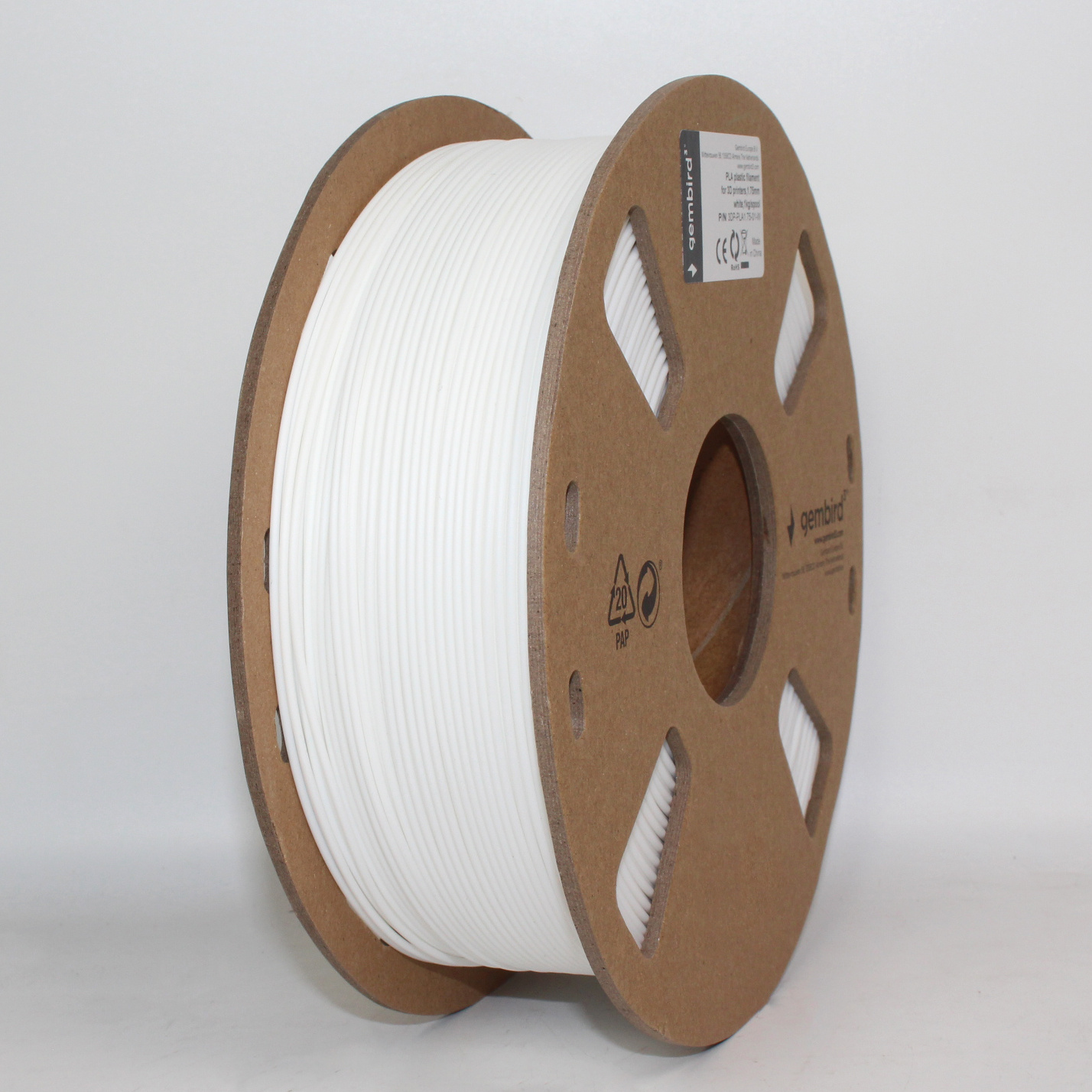 GEMBIRD - High Speed PLA - 1.75 mm - 1kg- Wit - PLA1.75HY-01-W - 3D Printer Filament