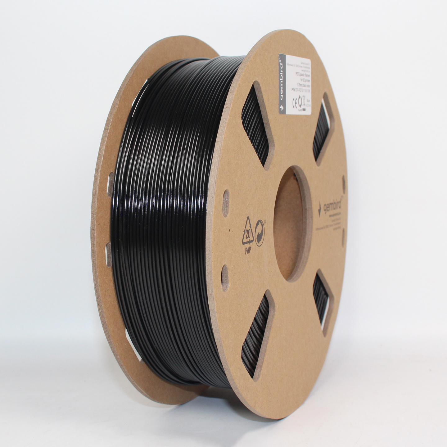 GEMBIRD - High Speed PETG - 1.75 mm - 1kg- Zwart - PETG1.75HY-01-BK - 3D Printer Filament