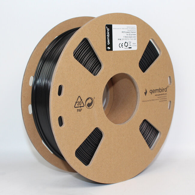 PETG Zwart 1.75 mm, 1 kg