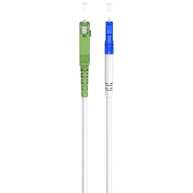 LC/UPC - SC/APC Simplex FTTH kabel | OS2 | wit | LSZH | 1 meter