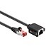 SFTP CAT6 netwerk verlengkabel | inbouwconnector | zwart | 2 meter