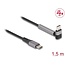Delock USB 2.0 Cable USB Type-C™ male to male angled with stand function PD 3.0 60 W 1.5 m