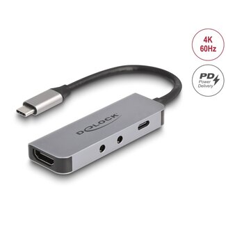 DeLOCK Delock USB Type-C™ Adapter to HDMI 4K 60 Hz and Headset and Microphone port + USB Type-C™ PD 95 W