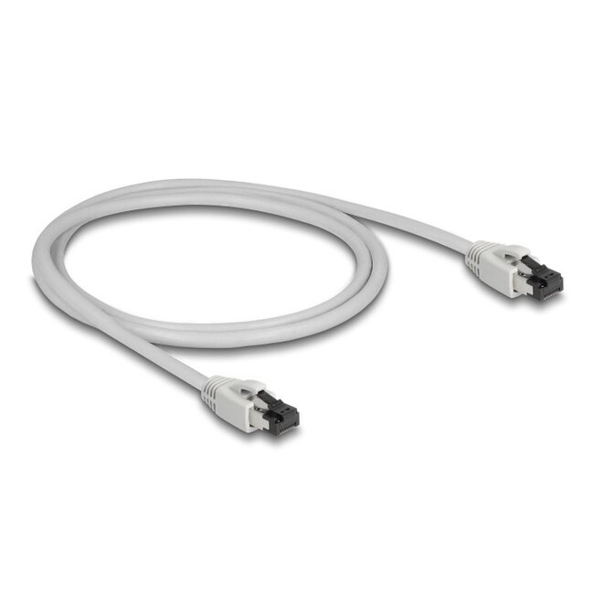 Delock RJ45 Network Cable Cat.8.1 S/FTP 1 m up to 40 Gbps grey