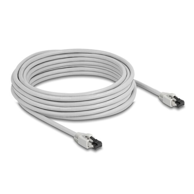 Delock RJ45 Network Cable Cat.8.1 S/FTP 10 m up to 40 Gbps grey