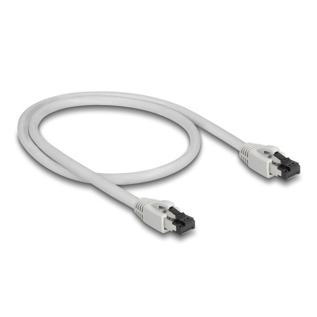 Delock RJ45 Network Cable Cat.8.1 S/FTP 0.5 m up to 40 Gbps grey
